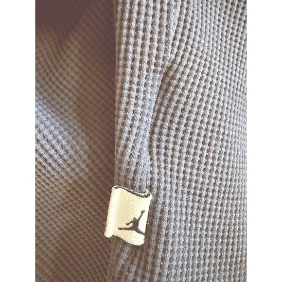 Vintage retro 90s Air Michael Jordan Long Sleeve Shirt waffle knit Size L Blue - Picture 5 of 11